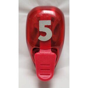 EK Success Number Five Paper Punch Red Plastic Metal For Scrapbooking Crafts